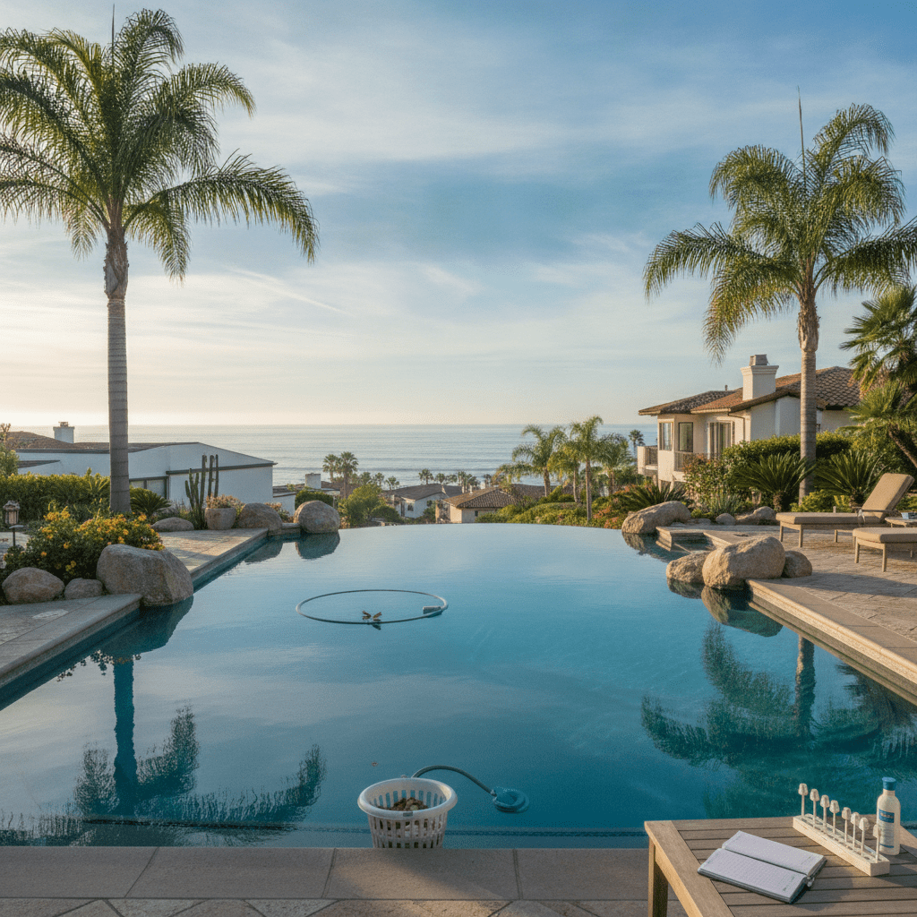 Professional illustration of How Much Does It Cost to Maintain a Pool in San Diego Each Month?